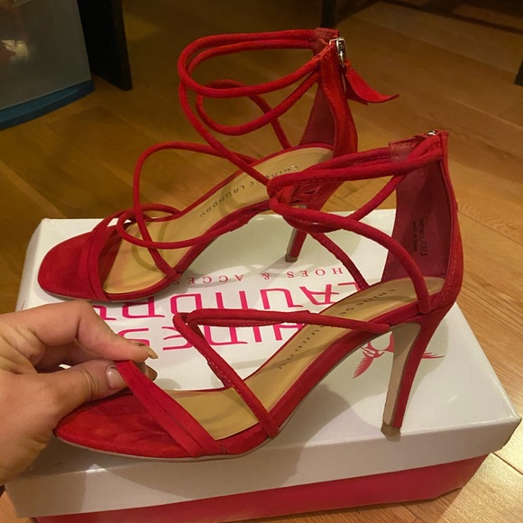 Red summer  heels - Picture 2 of 5